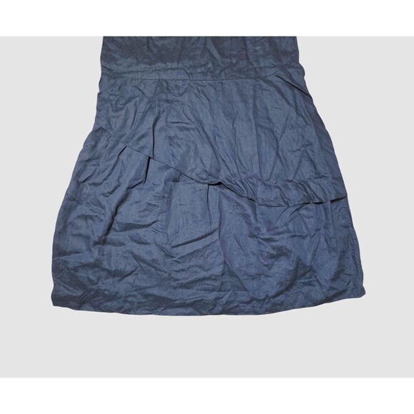 VIVID Women's Navy Blue Linen Maxi Dress Sleeveless Long Double Skirt Plus XXL - Picture 4 of 7